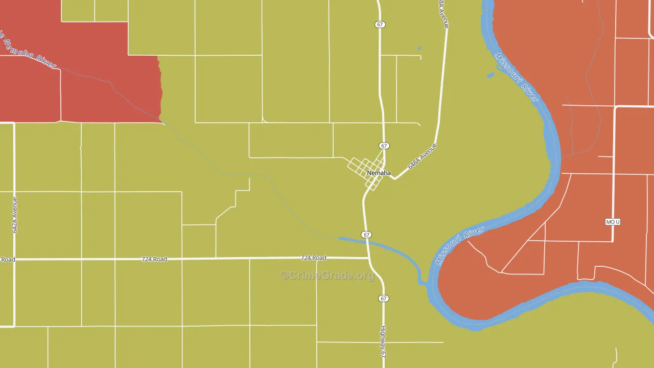 Nemaha, NE Map of Drug-Related Crime Rates