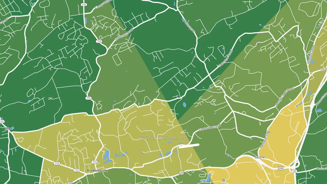 Neola, PA Map of Drug-Related Crime Rates