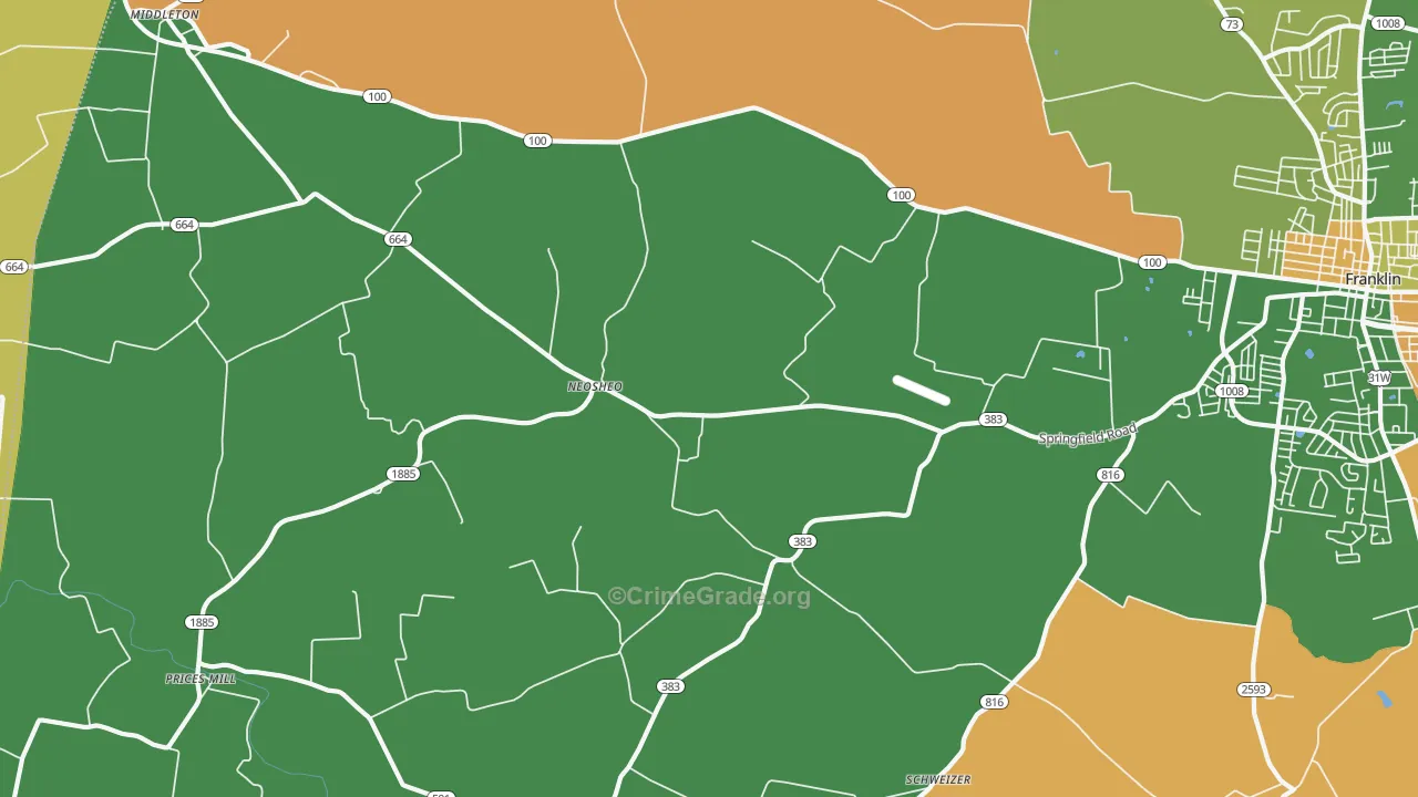 Neosheo, KY Map of Drug-Related Crime Rates