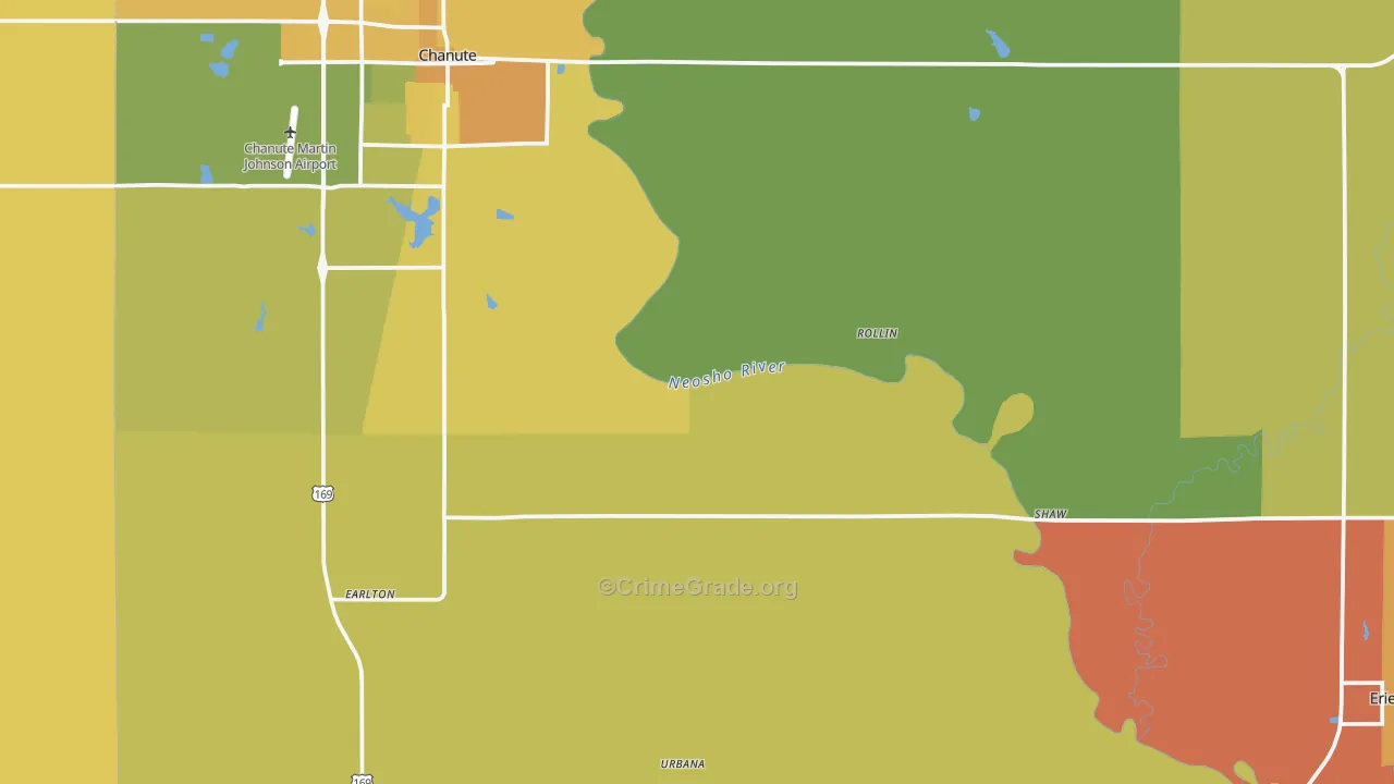 Neosho County, KS Map of Drug-Related Crime Rates