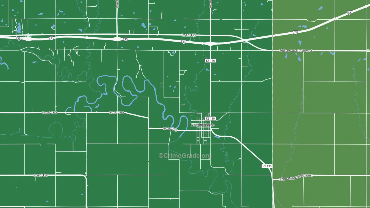 Neosho Rapids, KS Map of Drug-Related Crime Rates