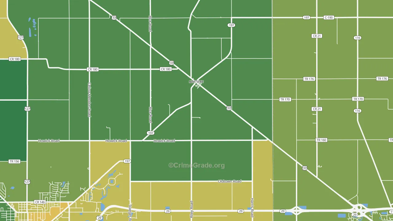 Neptune, OH Map of Drug-Related Crime Rates