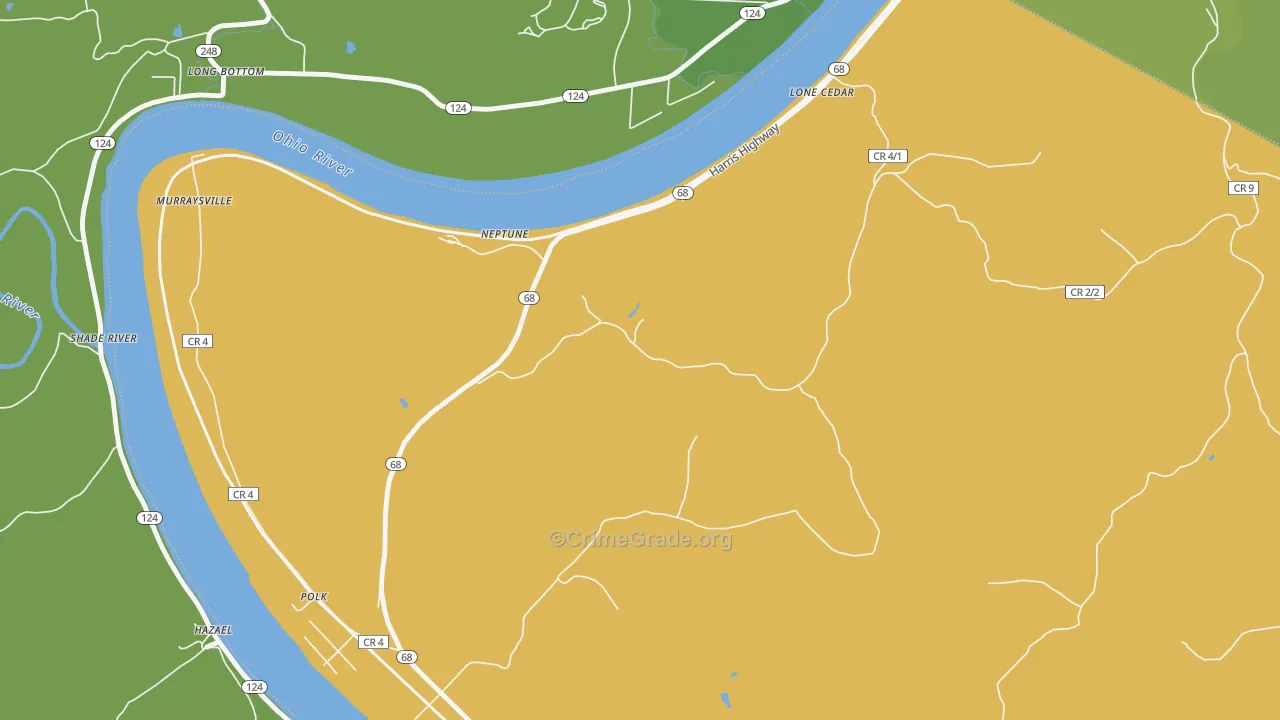 Neptune, WV Map of Drug-Related Crime Rates