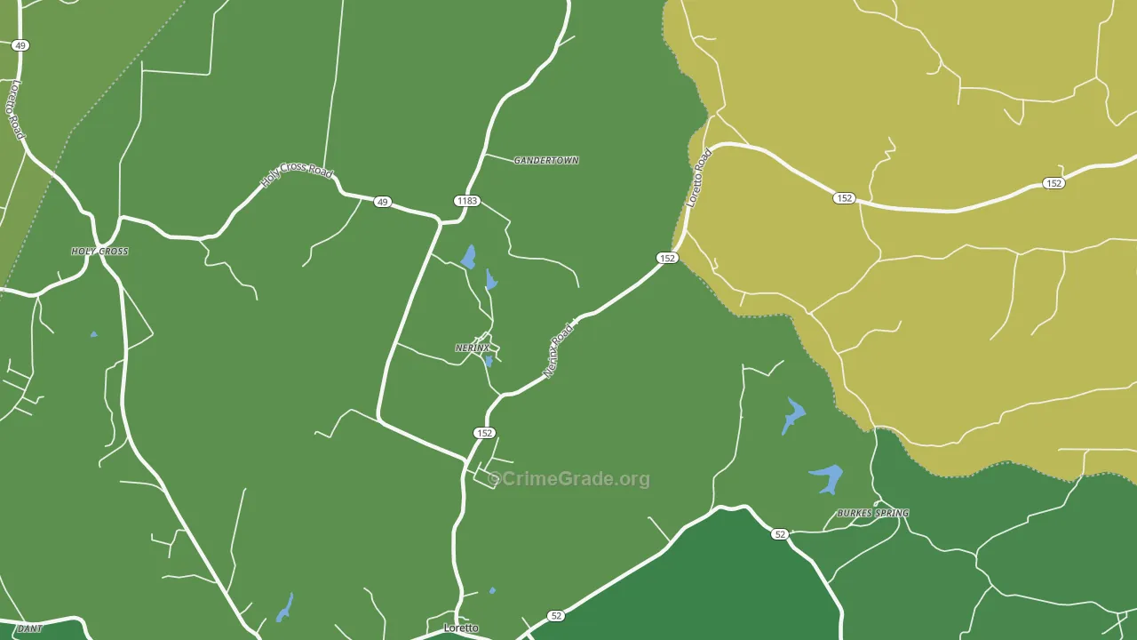 Nerinx, KY Map of Drug-Related Crime Rates