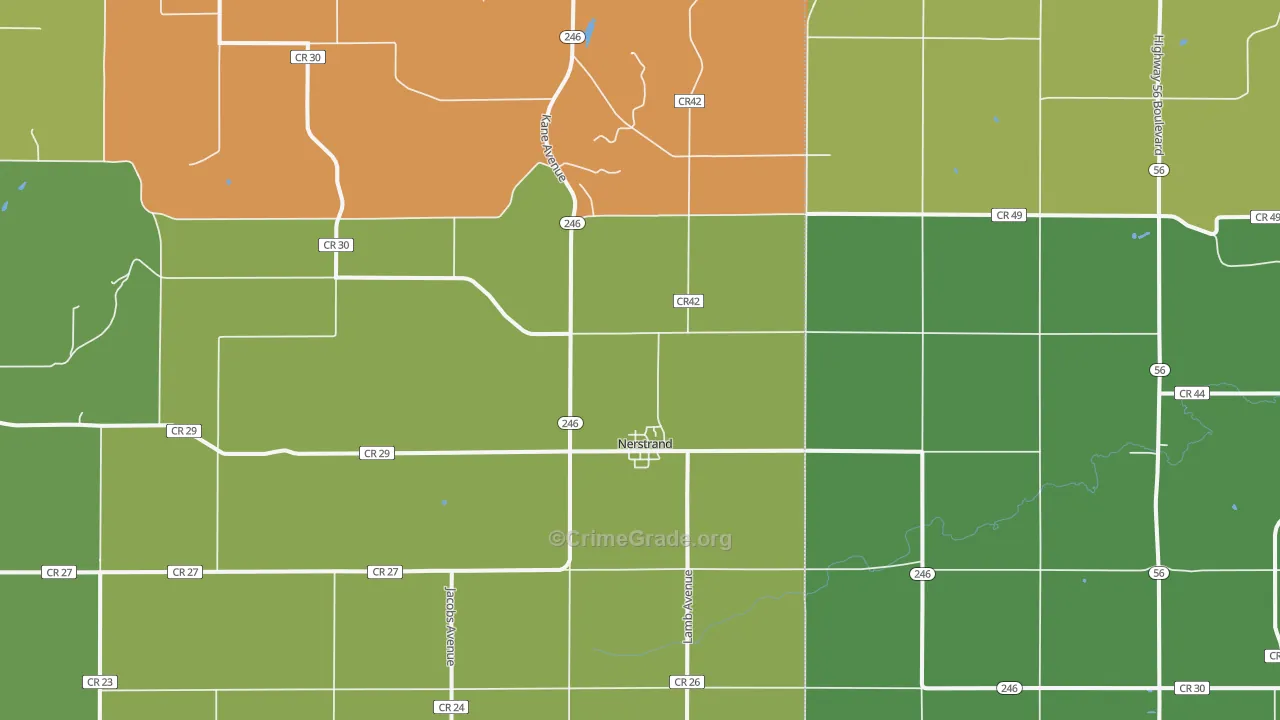 Nerstrand, MN Map of Drug-Related Crime Rates