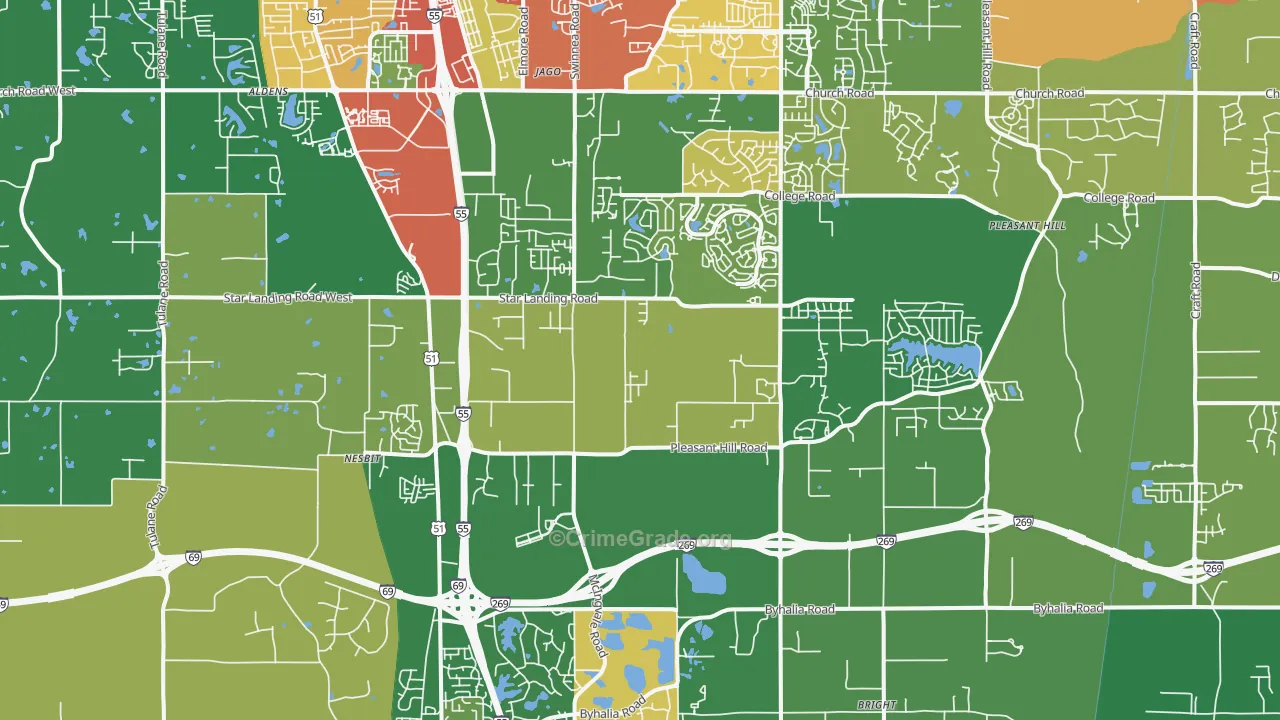 Nesbit, MS Map of Drug-Related Crime Rates