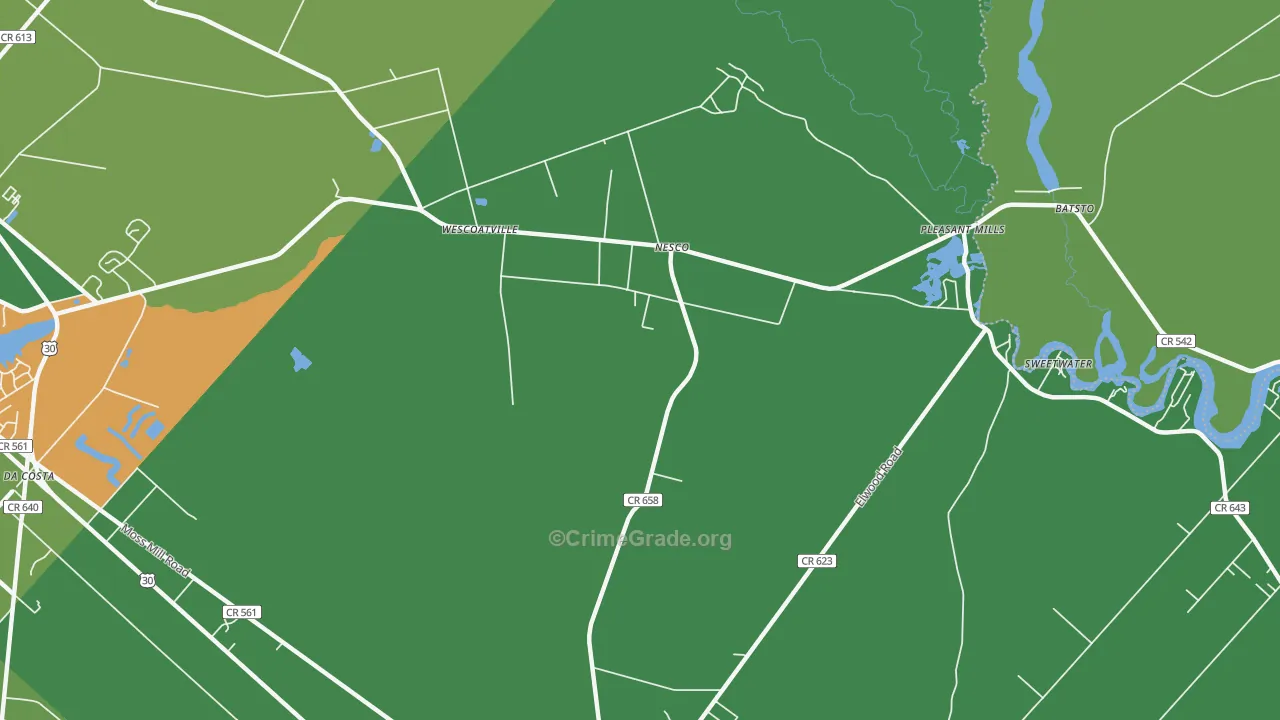 Nesco, NJ Map of Drug-Related Crime Rates