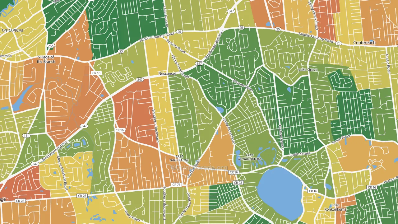 Nesconset, NY Map of Drug-Related Crime Rates