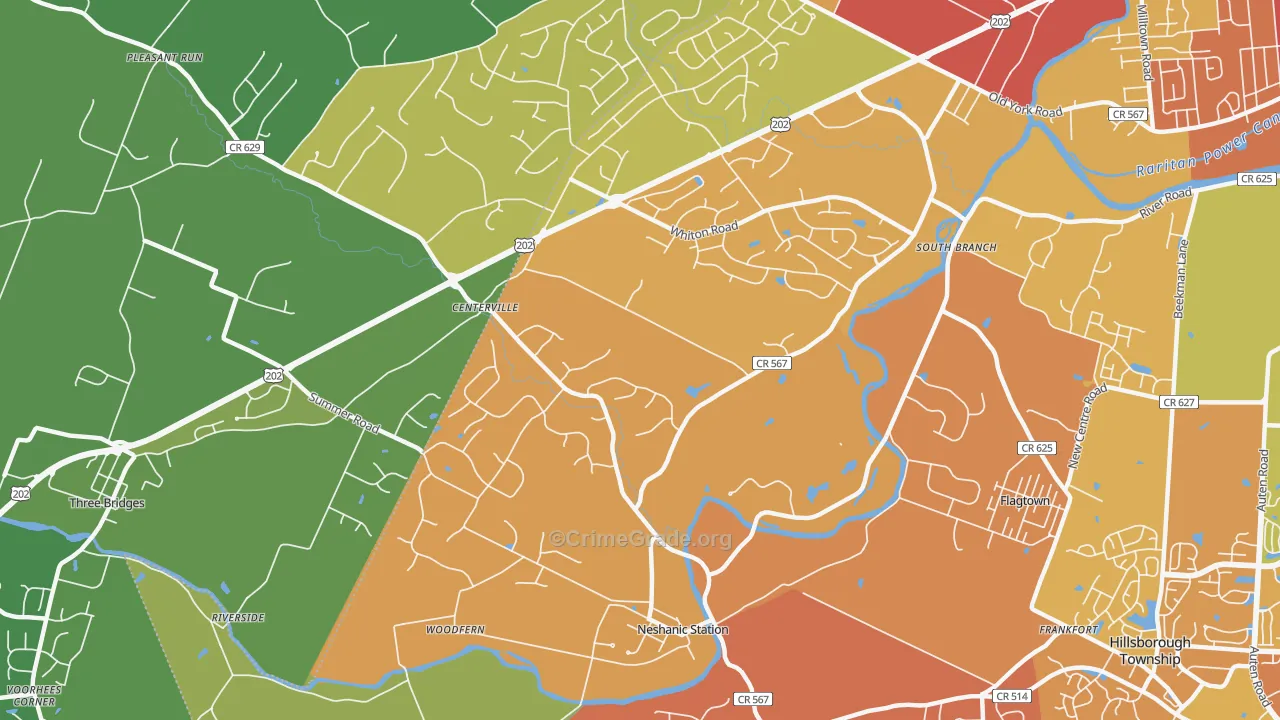 Neshanic Station, NJ Map of Drug-Related Crime Rates