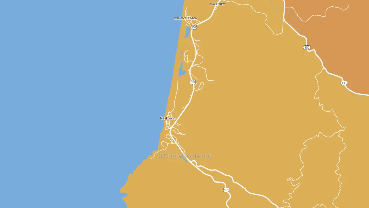Neskowin, OR Map of Drug-Related Crime Rates