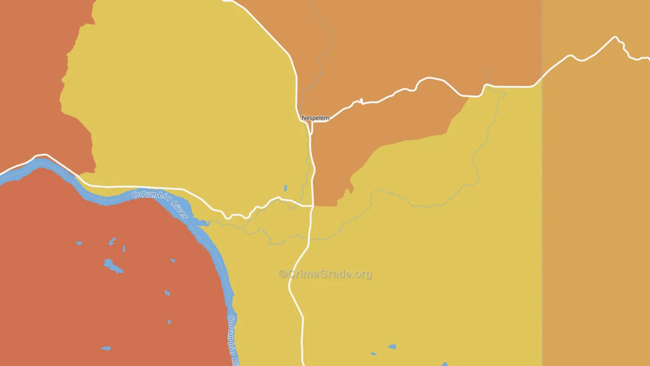 Nespelem, WA Map of Drug-Related Crime Rates
