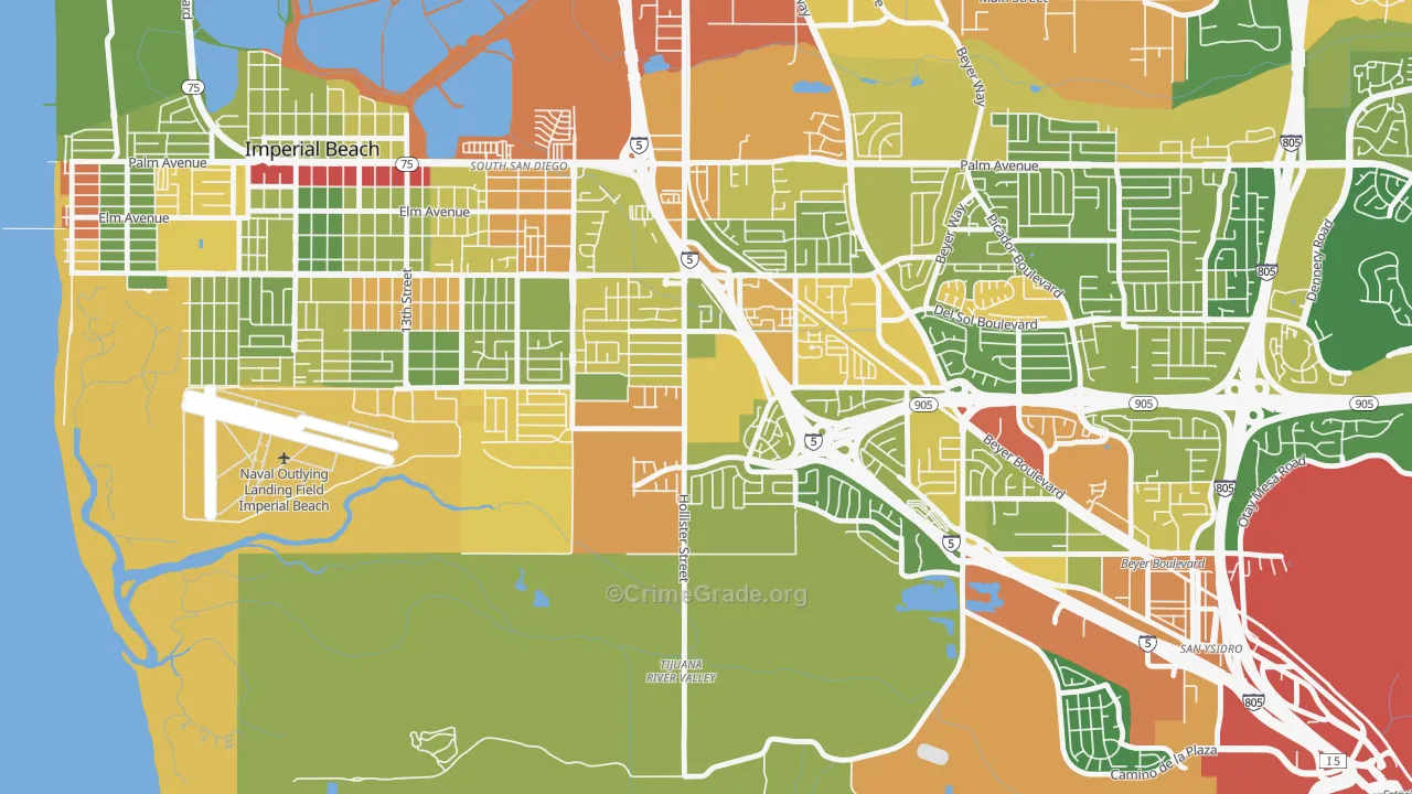 Nestor, San Diego, CA Map of Drug-Related Crime Rates