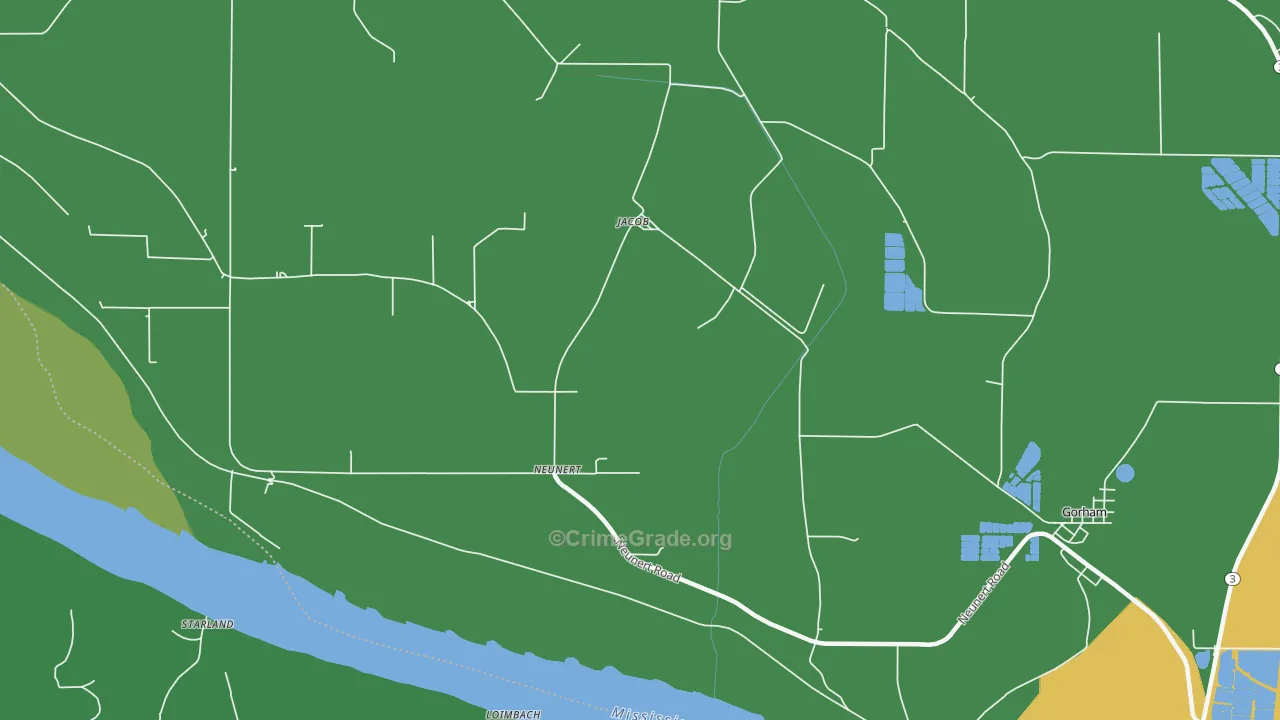 Neunert, IL Map of Drug-Related Crime Rates