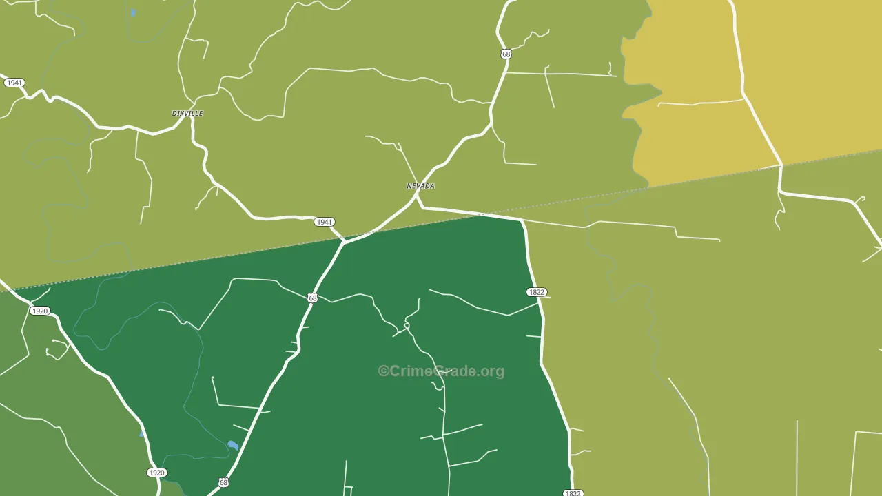 Nevada, KY Map of Drug-Related Crime Rates