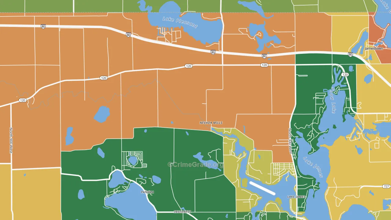 Nevada Mills, IN Map of Drug-Related Crime Rates