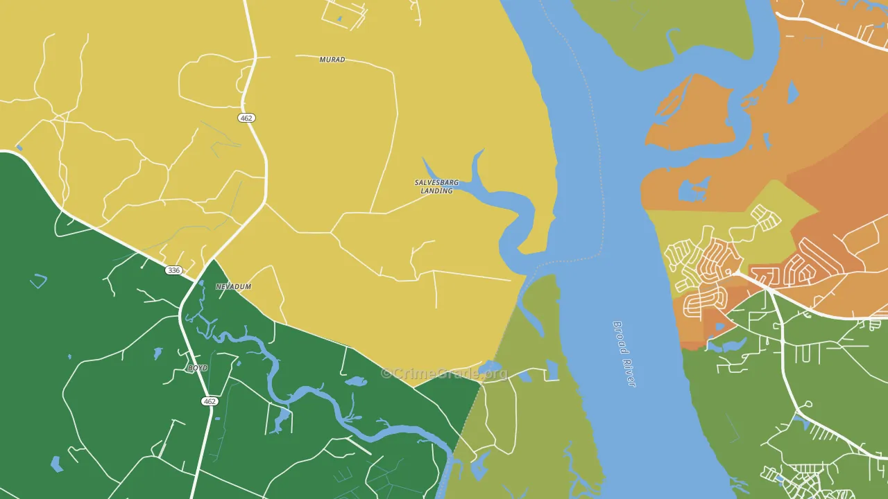 Nevadun, SC Map of Drug-Related Crime Rates