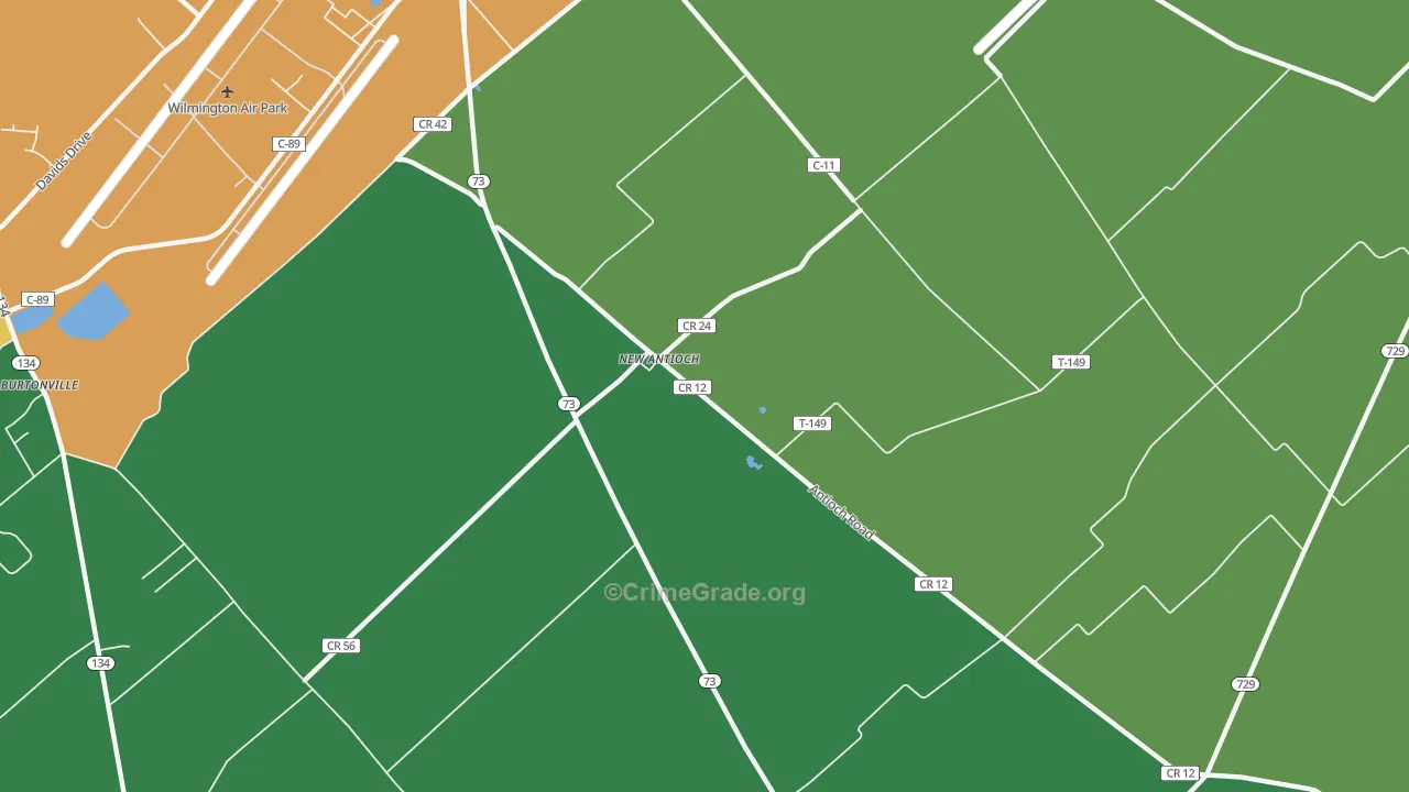 New Antioch, OH Map of Drug-Related Crime Rates