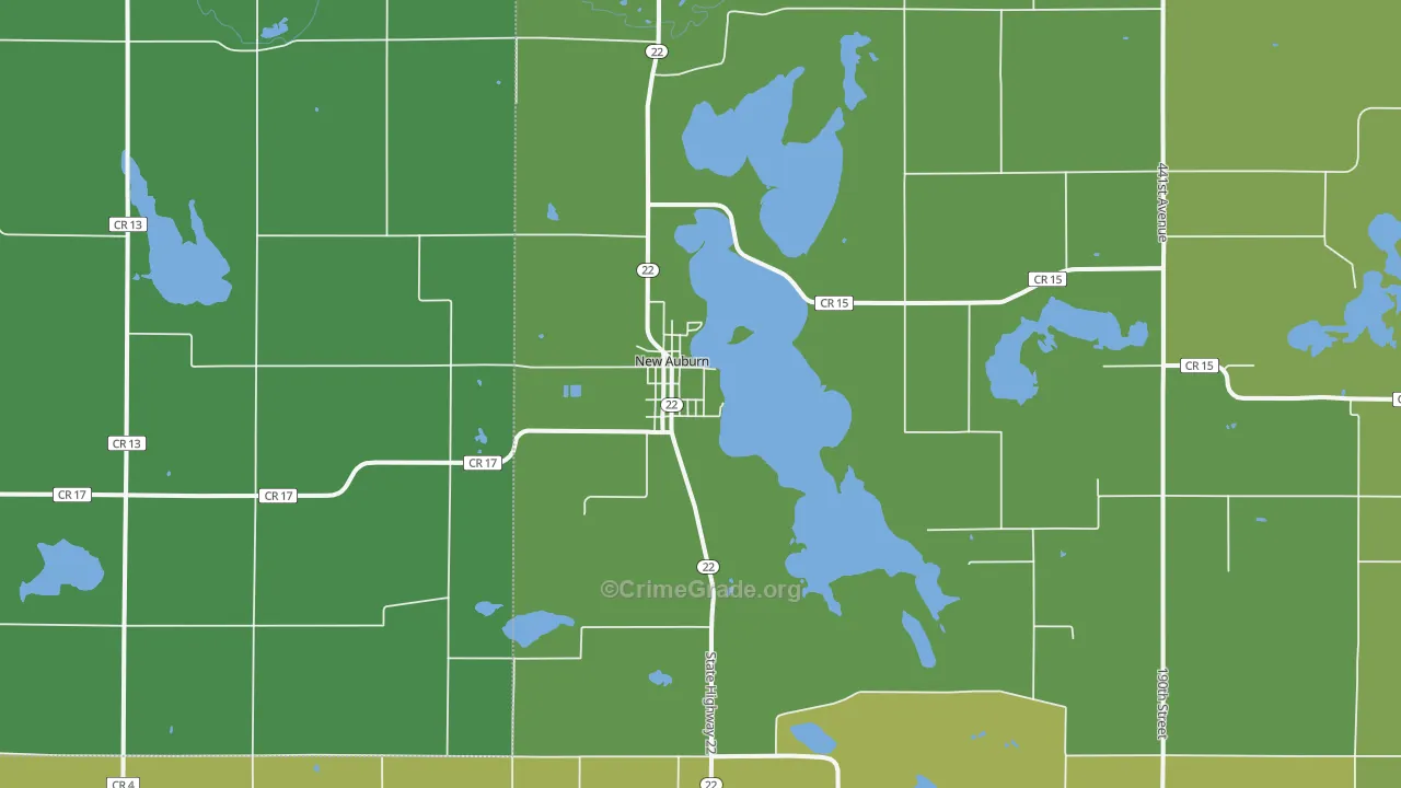 New Auburn, MN Map of Drug-Related Crime Rates