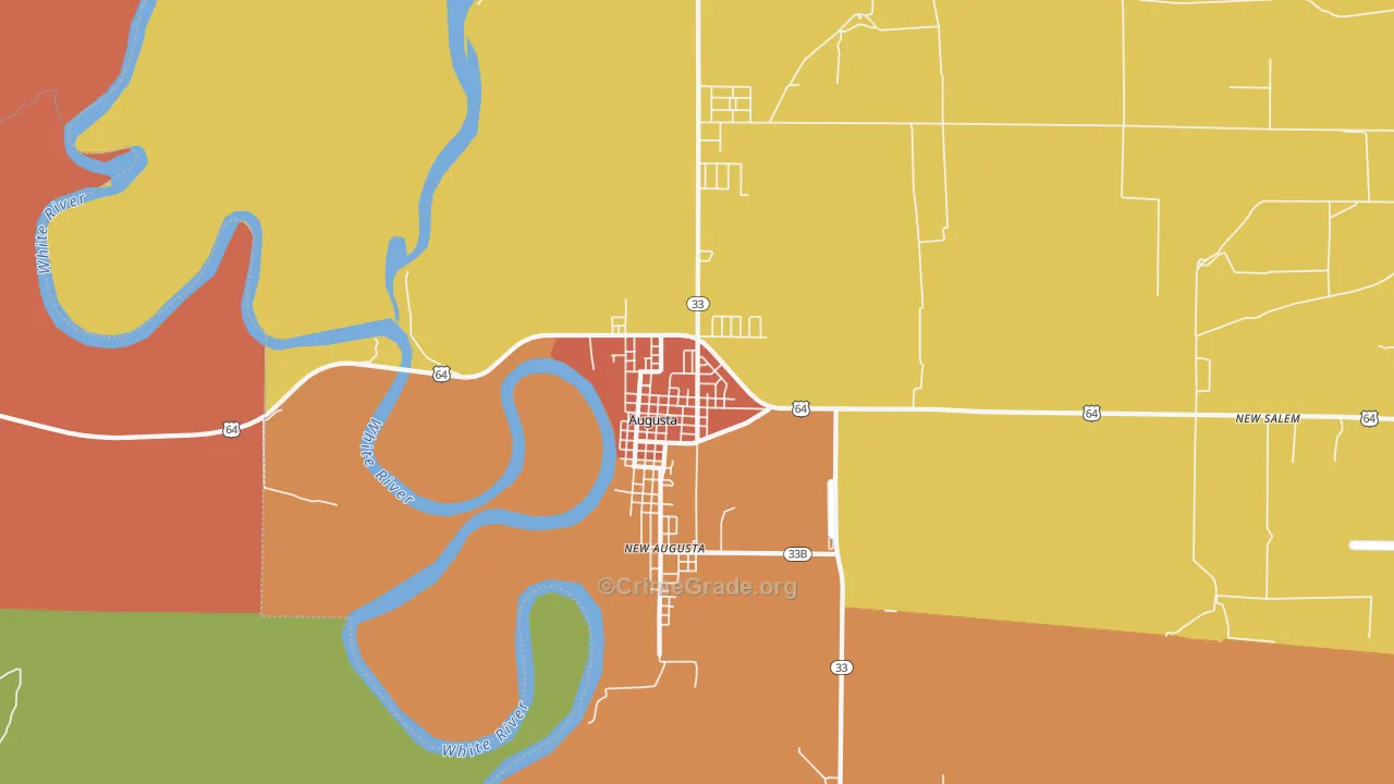 New Augusta, AR Map of Drug-Related Crime Rates