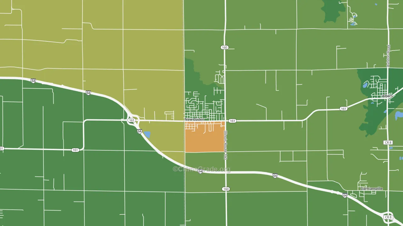 New Baden, IL Map of Drug-Related Crime Rates