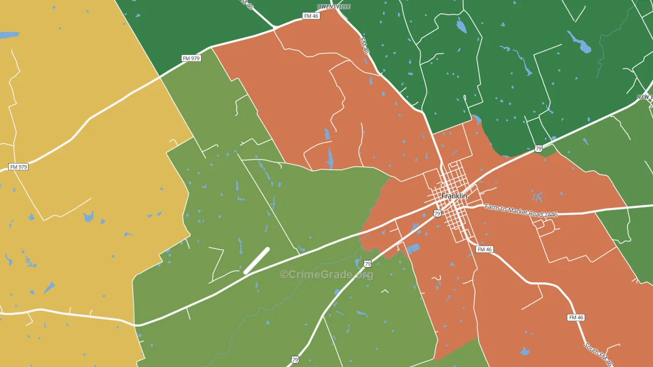 New Baden, TX Map of Drug-Related Crime Rates