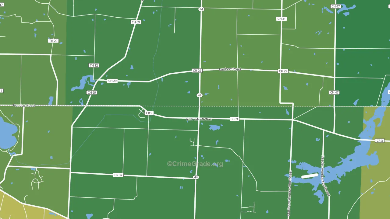 New Baltimore, OH Map of Drug-Related Crime Rates