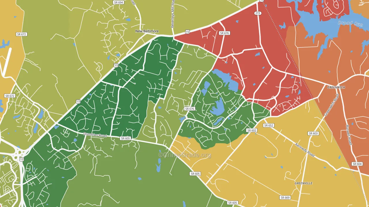 New Baltimore, VA Map of Drug-Related Crime Rates