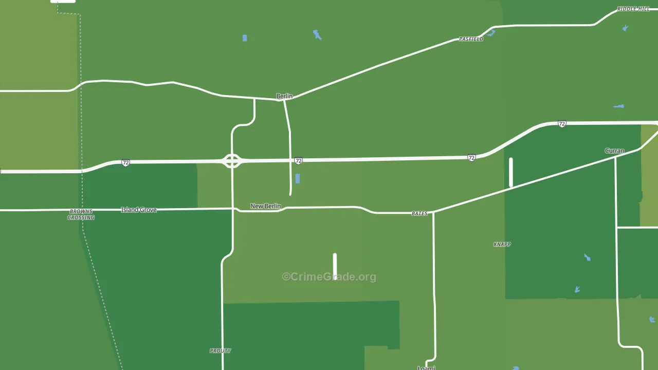 New Berlin, IL Map of Drug-Related Crime Rates