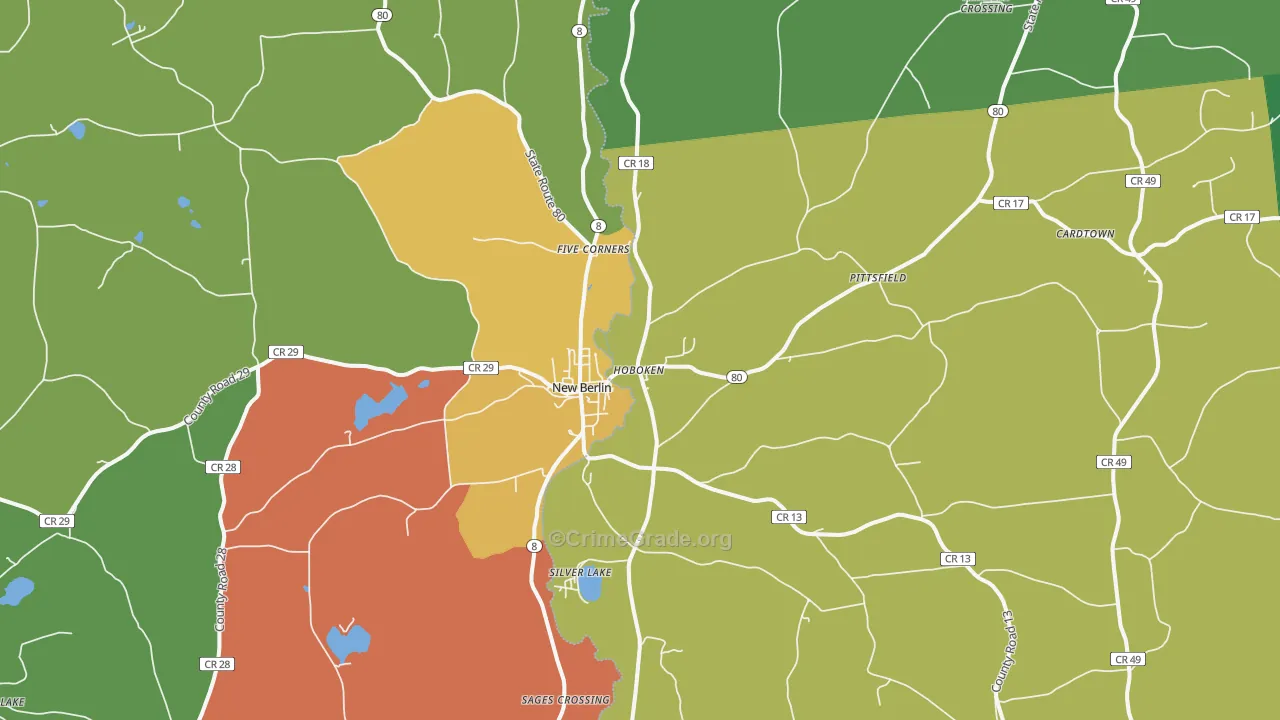 New Berlin, NY Map of Drug-Related Crime Rates