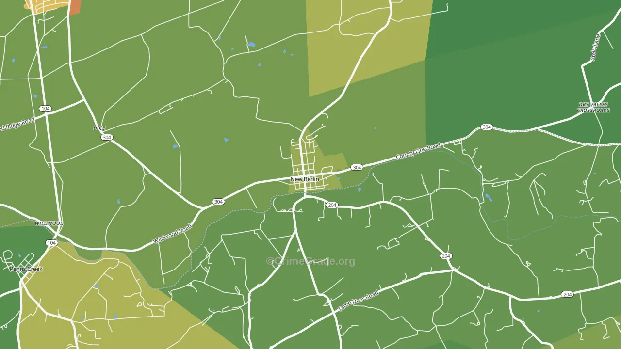 New Berlin, PA Map of Drug-Related Crime Rates