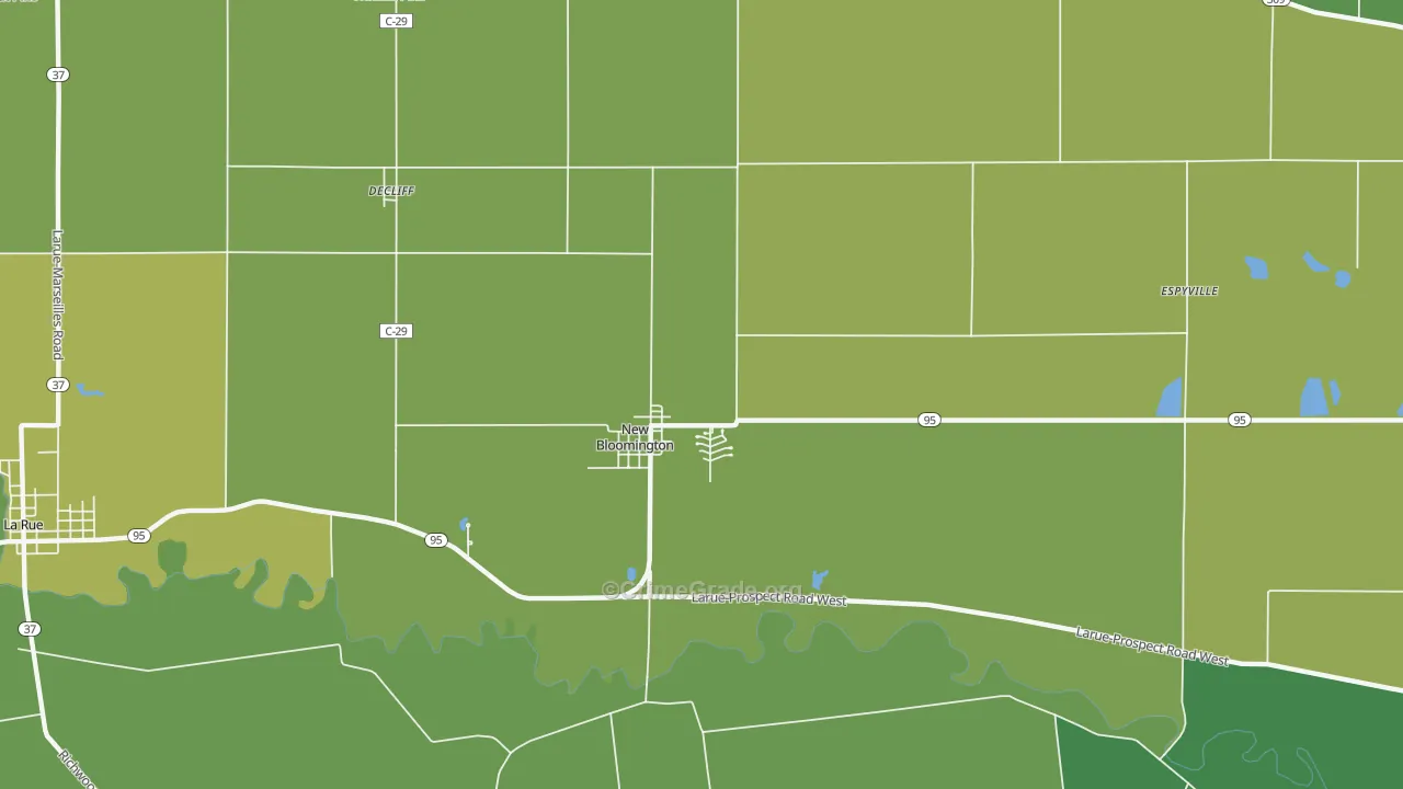 New Bloomington, OH Map of Drug-Related Crime Rates