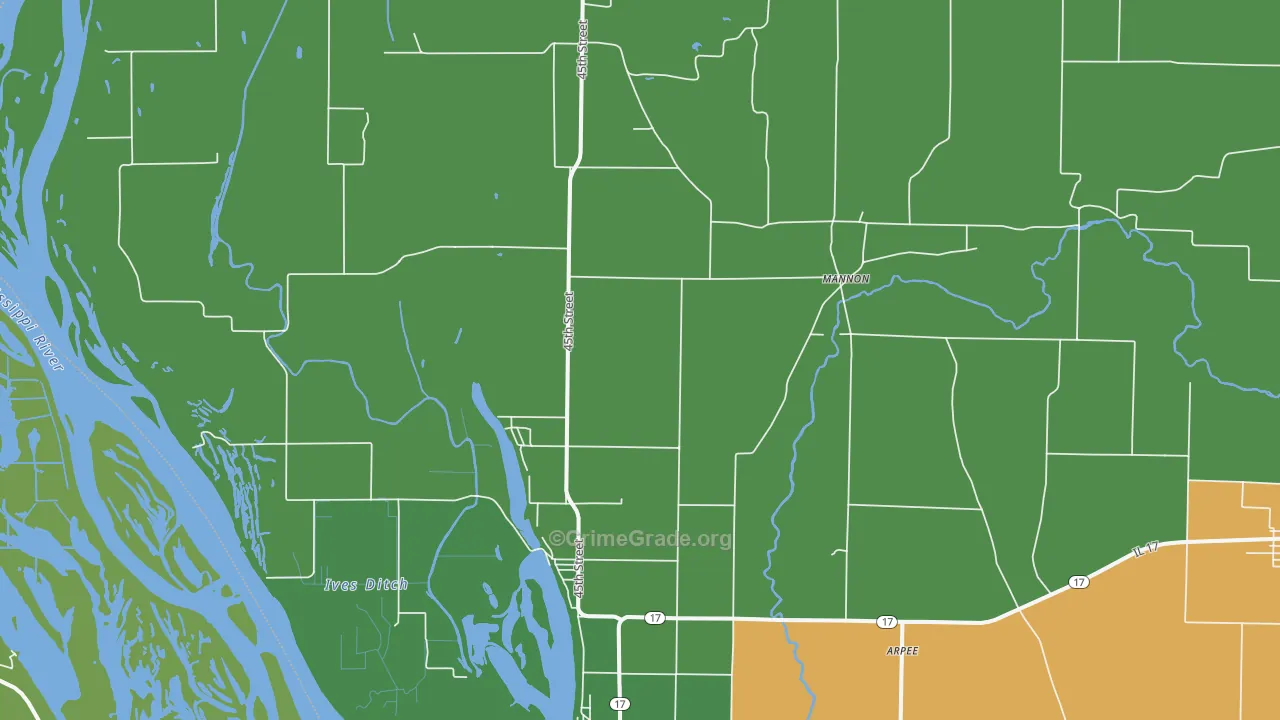 New Boston, IL Map of Drug-Related Crime Rates