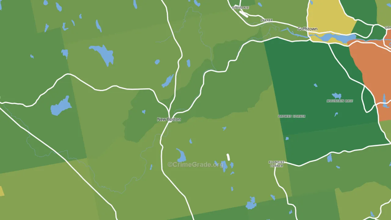 New Boston, NH Map of Drug-Related Crime Rates