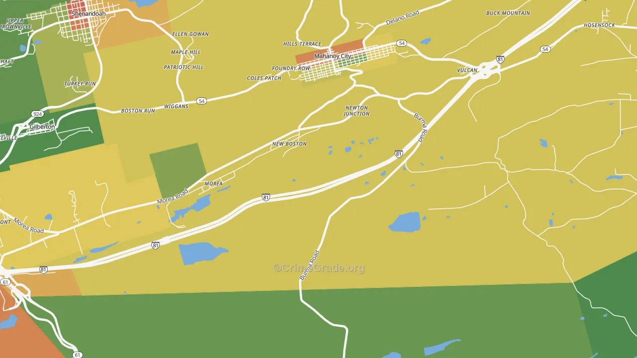 New Boston, PA Map of Drug-Related Crime Rates
