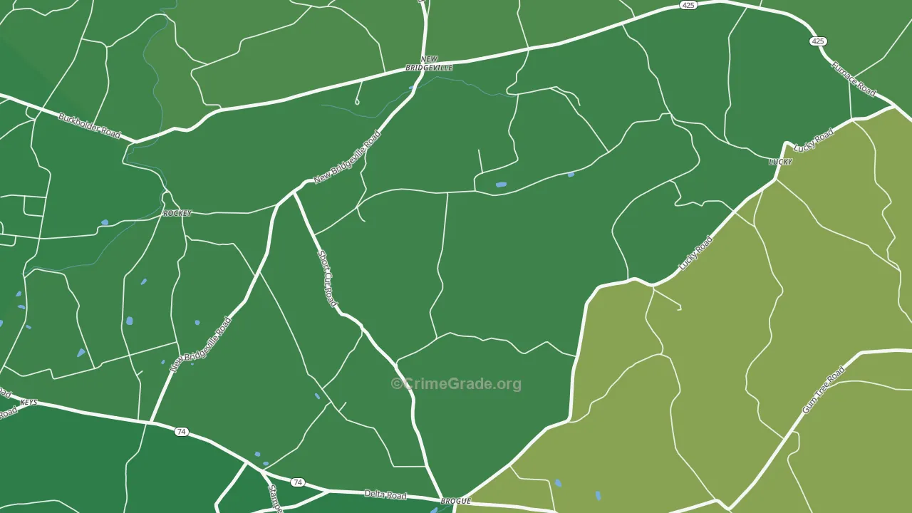 New Bridgeville, PA Map of Drug-Related Crime Rates