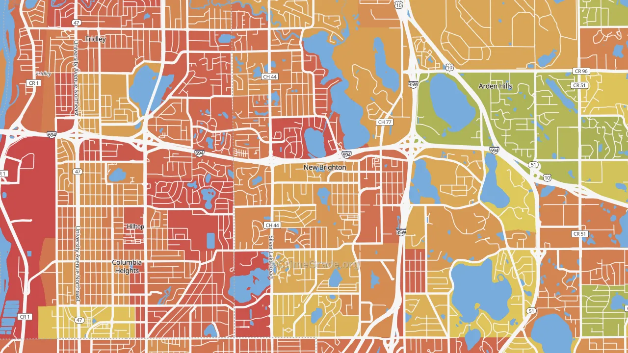 New Brighton, MN Map of Drug-Related Crime Rates