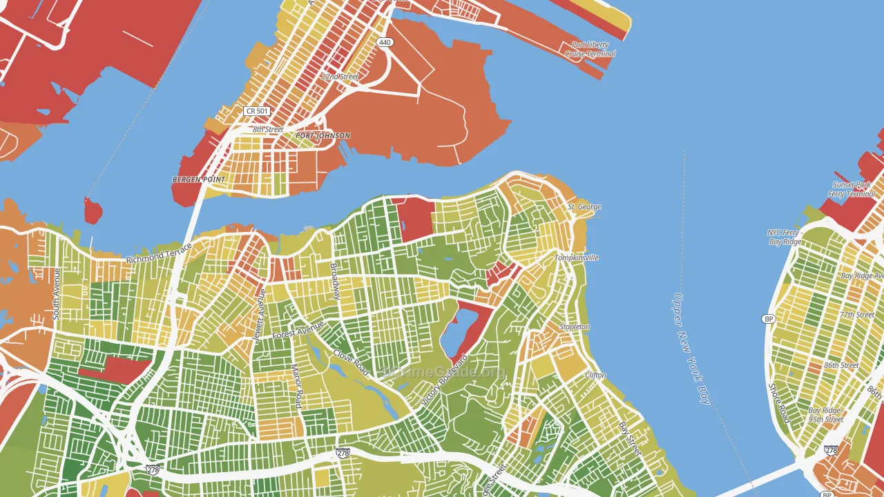 New Brighton, Staten Island, NY Map of Drug-Related Crime Rates