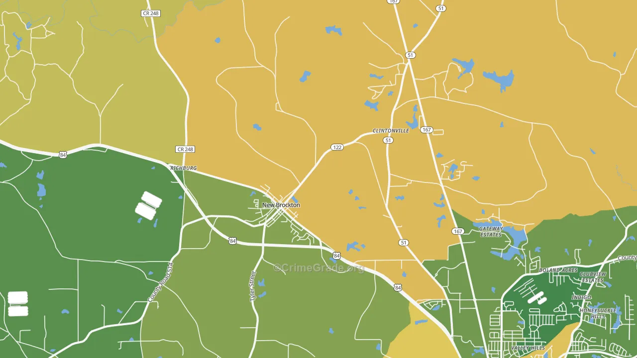 New Brockton, AL Map of Drug-Related Crime Rates