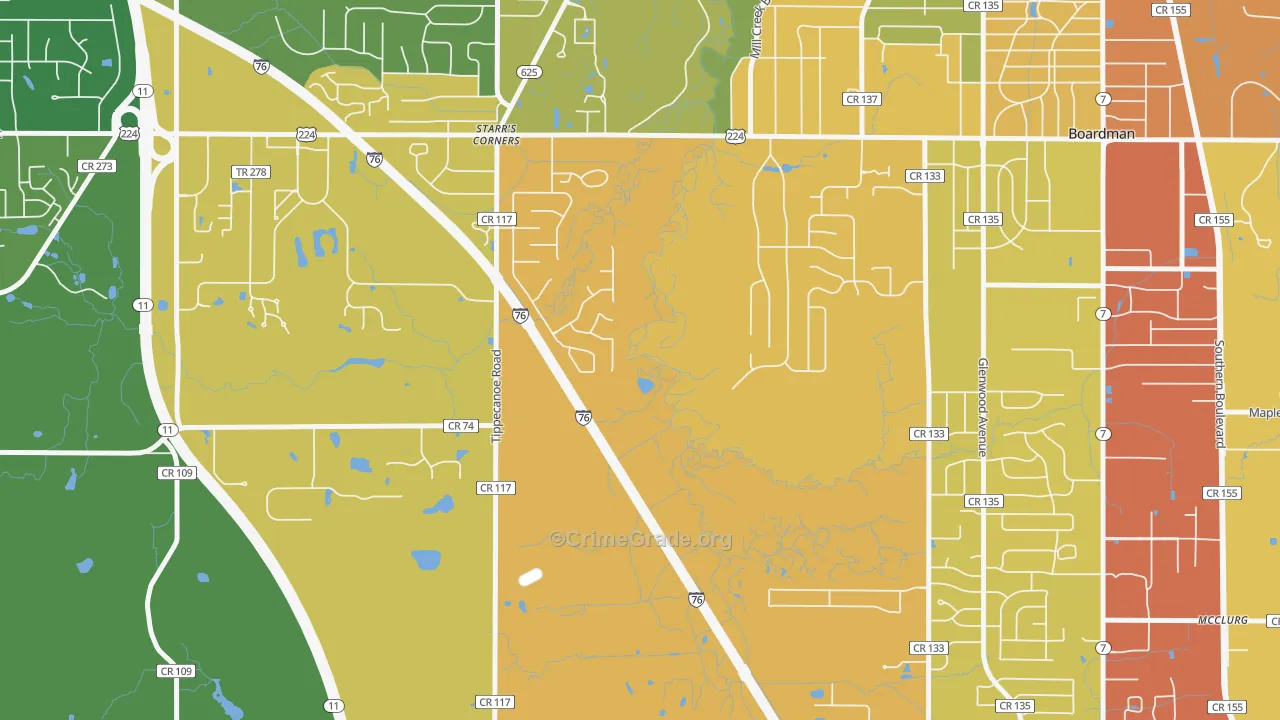 New Buffalo, OH Map of Drug-Related Crime Rates