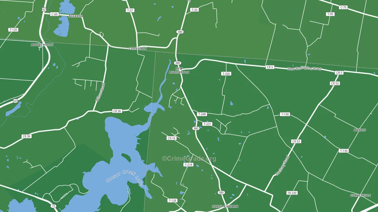New Burlington, OH Map of Drug-Related Crime Rates