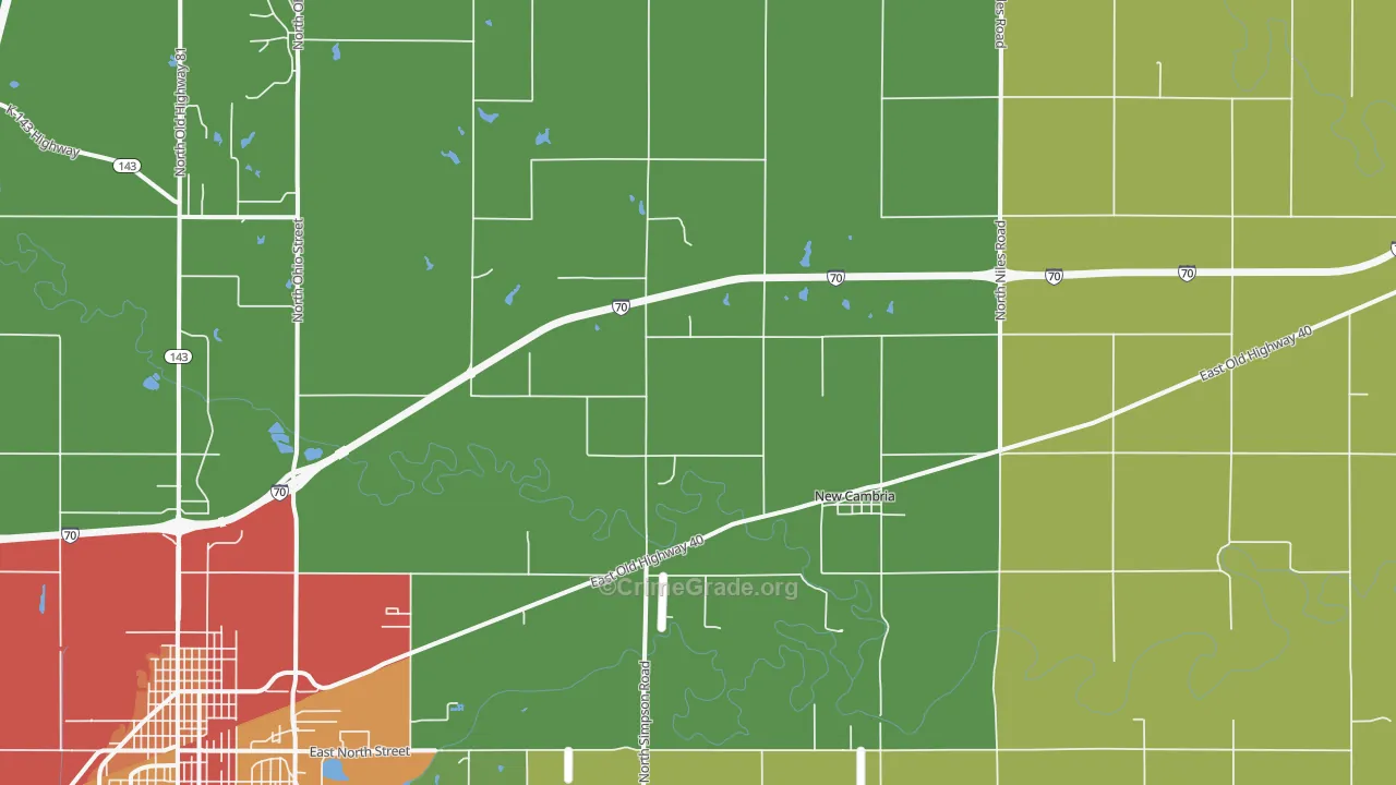 New Cambria, KS Map of Drug-Related Crime Rates
