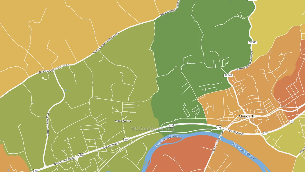 New Canton, TN Map of Drug-Related Crime Rates