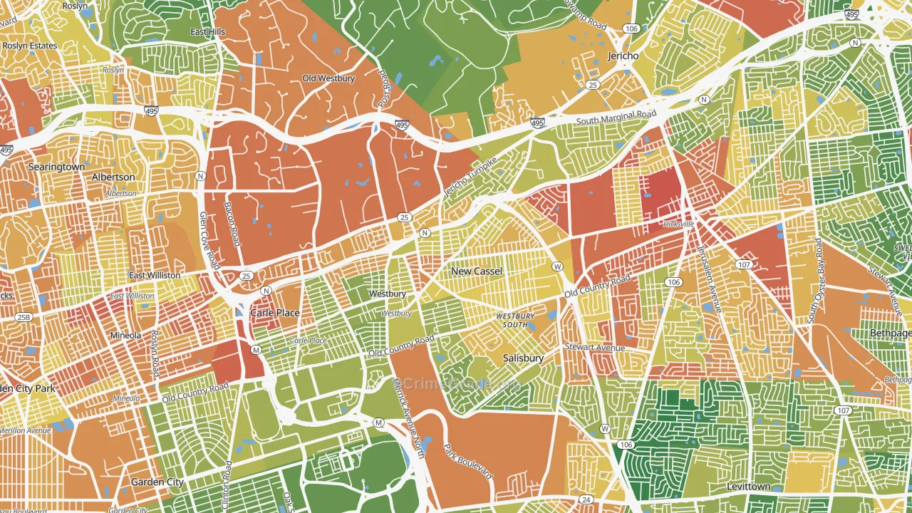 New Cassel, NY Map of Drug-Related Crime Rates