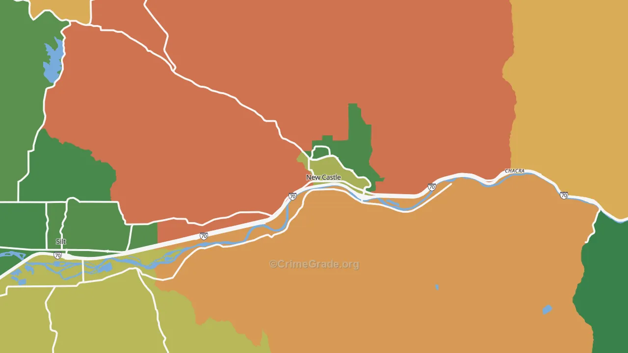New Castle, CO Map of Drug-Related Crime Rates