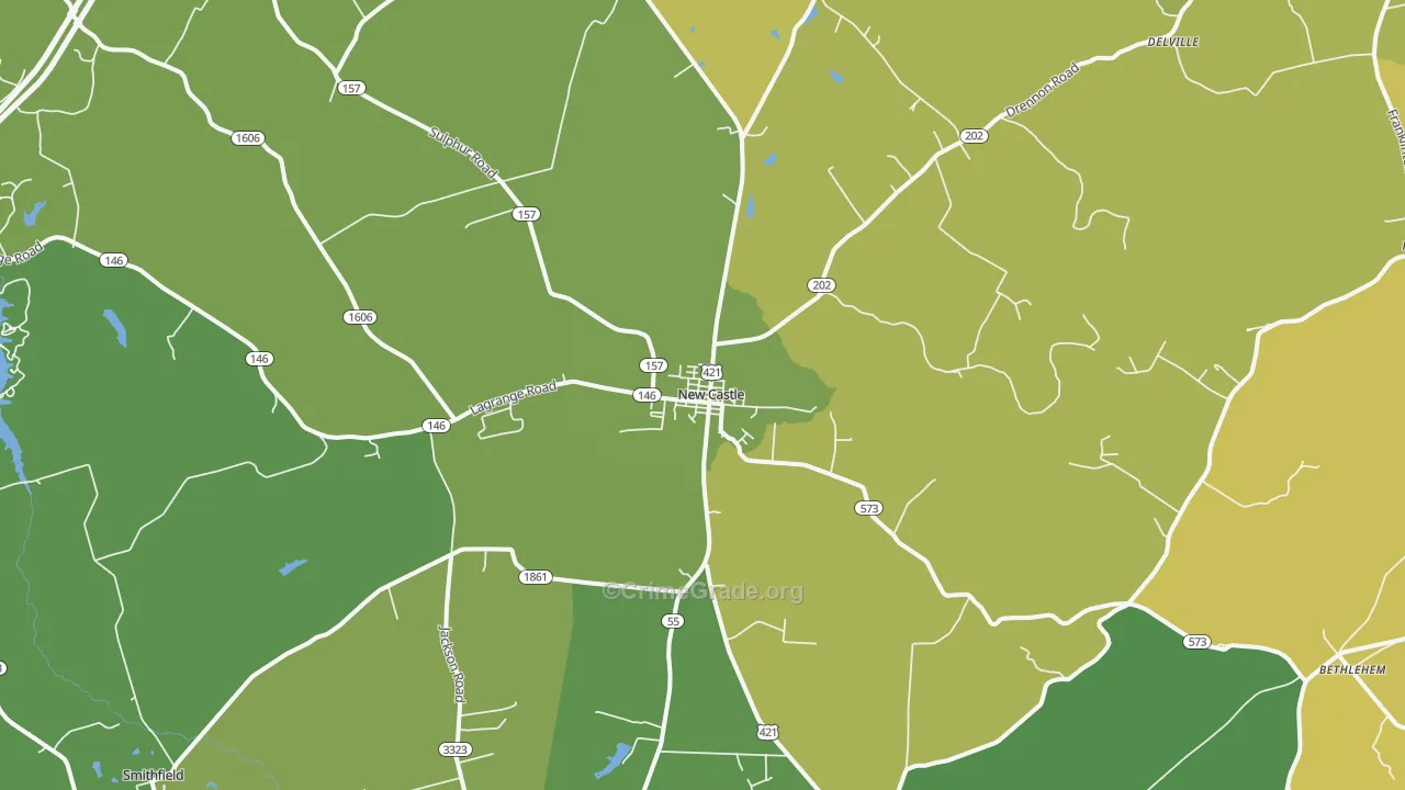 New Castle, KY Map of Drug-Related Crime Rates