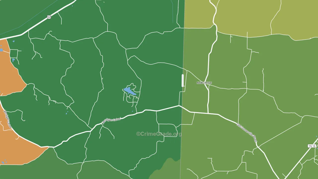 New Castle, TN Map of Drug-Related Crime Rates