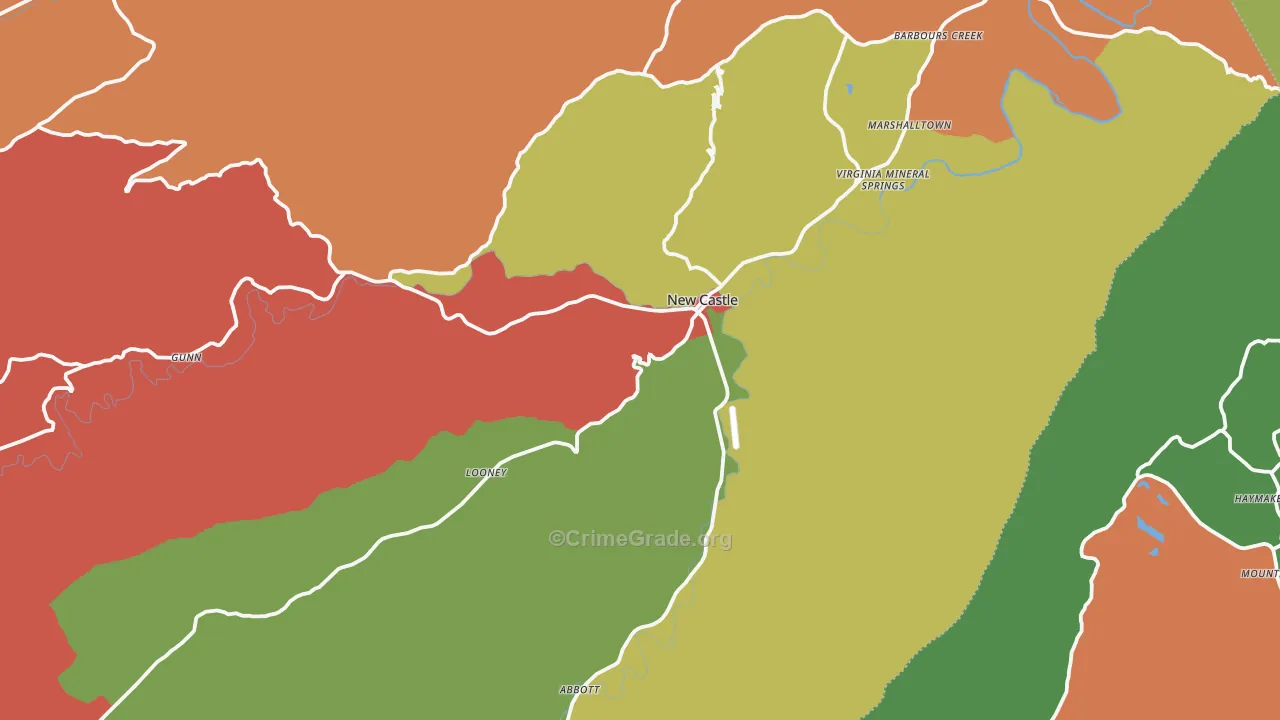 New Castle, VA Map of Drug-Related Crime Rates
