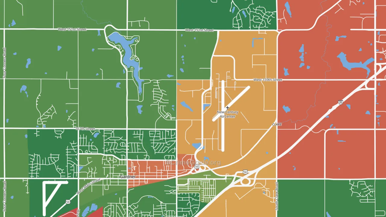 New Century, KS Map of Drug-Related Crime Rates