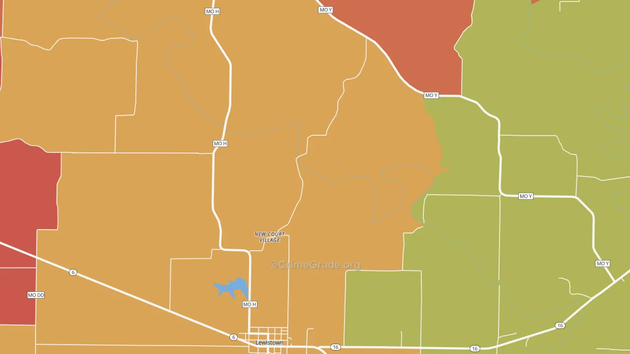New Court Village, MO Map of Drug-Related Crime Rates