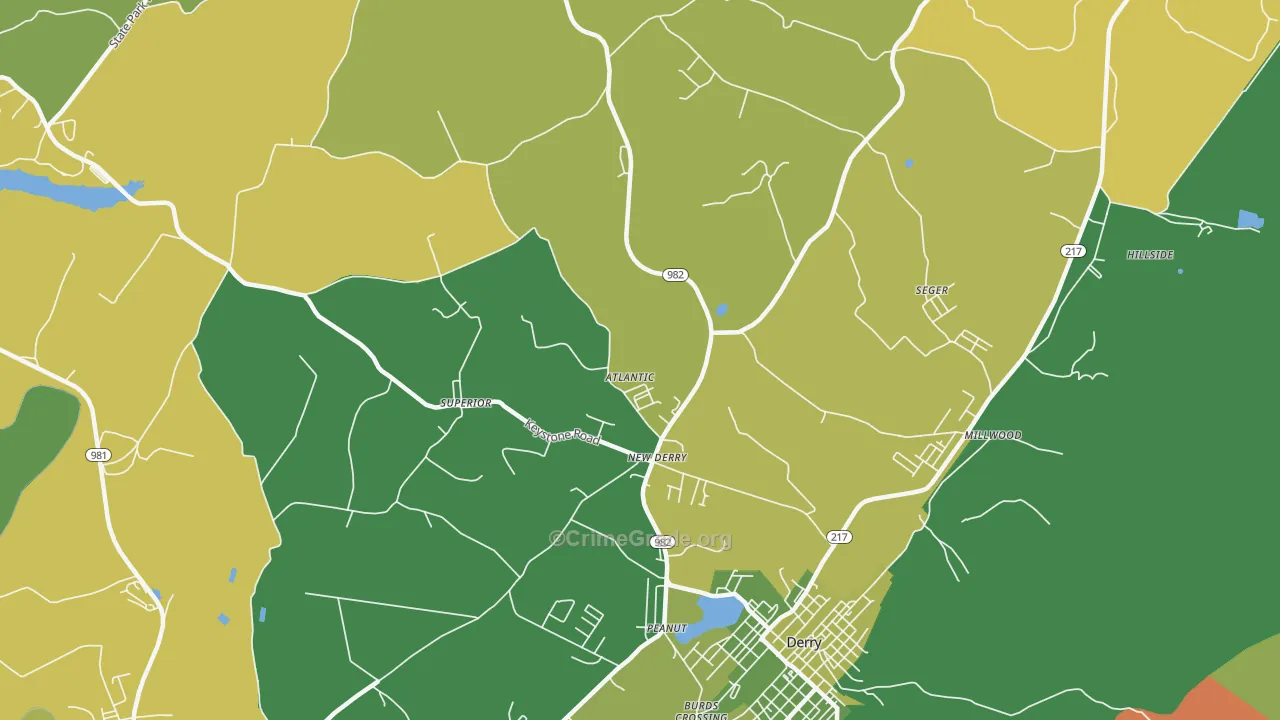 New Derry, PA Map of Drug-Related Crime Rates